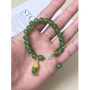 Elegant Glass Lucky Clover Jade Bracelet