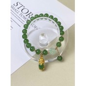 Elegant Glass Lucky Clover Jade Bracelet