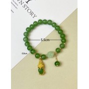 Elegant Glass Lucky Clover Jade Bracelet