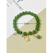 Double Color Crystal Jade Rabbit Bracelet