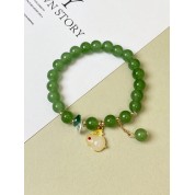 Double Color Crystal Jade Rabbit Bracelet