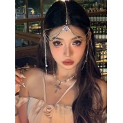 Elegant Pure Jade Bridal Forehead Chain