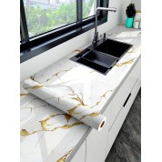 Yellow Jade Marble Self-adhesive Kitchen Sticker