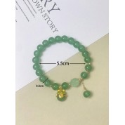 Elegant Four Leaf Clover Jade Beads Bracelet