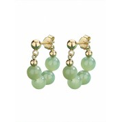 Vintage Luxurious Hetian Jade Silver Earrings