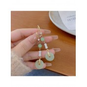 Retro Imitation Jade Tassel Earrings