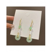 Retro Imitation Jade Tassel Earrings