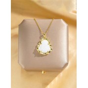 Classic White Jade Buddha Pendant Necklace