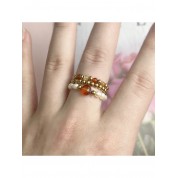 Elegant Natural Stone & Pearl Ring Set