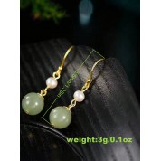 Elegant Handmade Imitation Jade Pearl Earrings