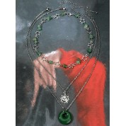 Vintage Gothic Green Stone Necklace Set