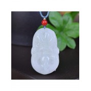 Hand Carved Jade Buddha Dragon Necklace