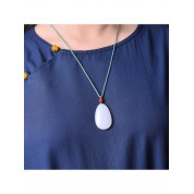 Hand Carved Jade Buddha Pendant Necklace