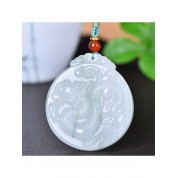 Hand Carved Jade Buddha Dragon Necklace