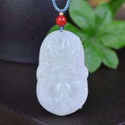 Hand Carved Jade Buddha Dragon Necklace