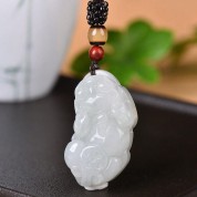 Natural Jade Hand Carved Buddha Pendant