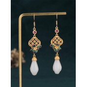 Elegant 24k Gold Plated Magnolia Earrings