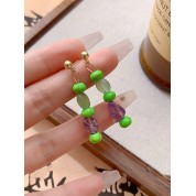 Elegant Multicolor Faux Jade Earrings