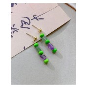 Elegant Multicolor Faux Jade Earrings