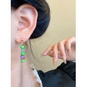 Elegant Multicolor Faux Jade Earrings