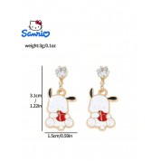 Trendy Oil Drop Jade Dog Earrings For Girls