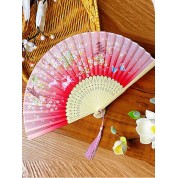 Jade Rabbit Folding Fan For Hanfu Dance