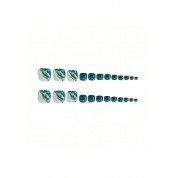 Classic Dark Green Jade Press-on Toe Nails