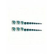 Classic Dark Green Jade Press-on Toe Nails