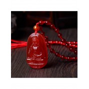 Natural Red Agate Buddha Pendant Necklace