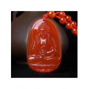 Natural Red Agate Buddha Pendant Necklace