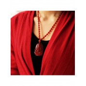 Natural Red Agate Buddha Pendant Necklace