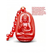 Natural Red Agate Buddha Pendant Necklace