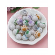 Imitation White Jade Cat Paw Beads For Diy Jewelry