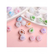 Imitation White Jade Cat Paw Beads For Diy Jewelry