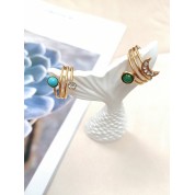 Bohemian Faux Jade Stainless Steel Ring Set