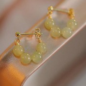 Elegant Vintage Imitation Jade Earrings