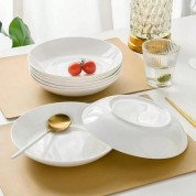 Elegant White Jade Bone China Plate