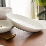 Elegant White Jade Bone China Plate