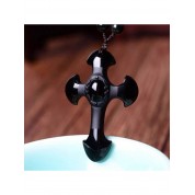 Natural Jade Handmade Cross Pendant Necklace