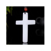 Natural Jade Handmade Cross Pendant Necklace