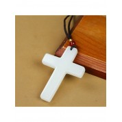 Natural Jade Handmade Cross Pendant Necklace