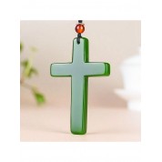 Natural Jade Handmade Cross Pendant Necklace