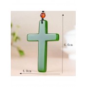 Natural Jade Handmade Cross Pendant Necklace