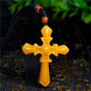 Natural Jade Handmade Cross Pendant Necklace