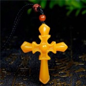 Natural Jade Handmade Cross Pendant Necklace