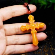 Natural Jade Handmade Cross Pendant Necklace