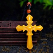 Natural Jade Handmade Cross Pendant Necklace