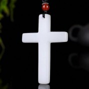 Natural Jade Handmade Cross Pendant Necklace