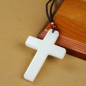 Natural Jade Handmade Cross Pendant Necklace