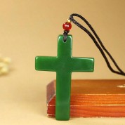 Natural Jade Handmade Cross Pendant Necklace